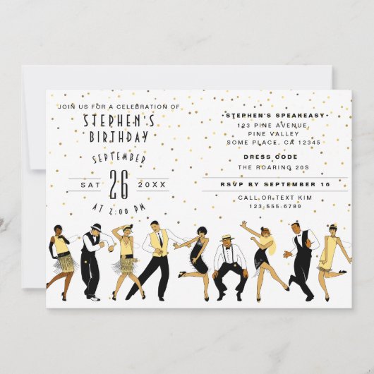 GEEN AGE Art Deco/Great Gatsby/1920s Birthday Part Kaart (Voorkant)