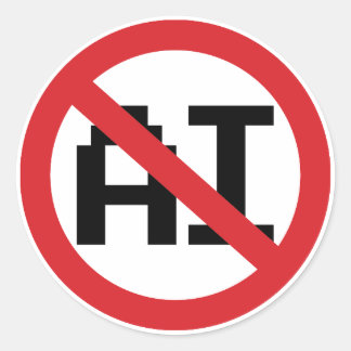 Geen AI Kunstmatige Intelligentie - Weersta AI Ronde Sticker