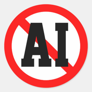 Geen AI Ronde Sticker