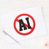 Geen AI Ronde Sticker (Envelop)
