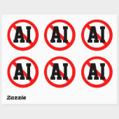 Geen AI Ronde Sticker (Vel)