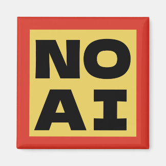 GEEN AI Vette tekst Moderne typografie Geel Zwart Magneet