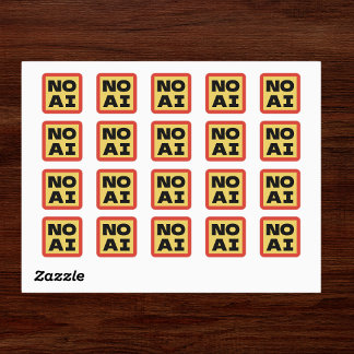 GEEN AI Vette Tekst Moderne Typografie Geel Zwart Vierkante Sticker