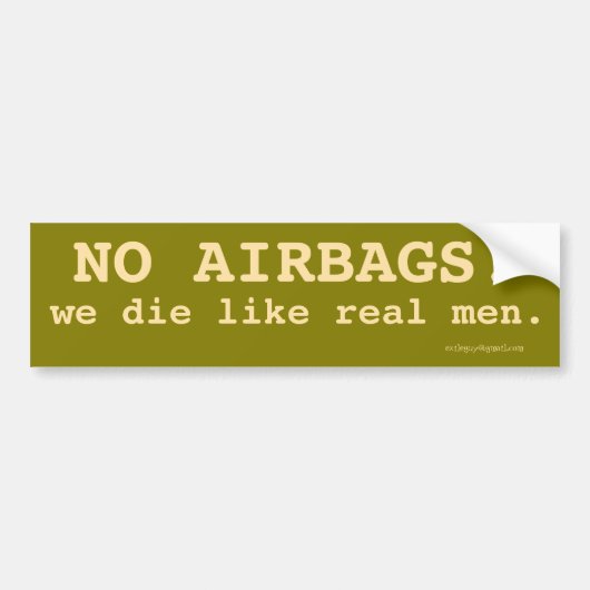 GEEN AIRBAGS! BUMPERSTICKER (Voorkant)