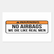 Geen AirBags We sterven als echte mannen sticker