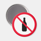 Geen alcohol | Rood cirkelteken | Magneet (Voorkant / Achterkant)