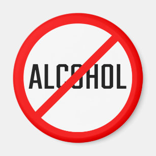 Geen alcohol rood verbod teken   Magneet