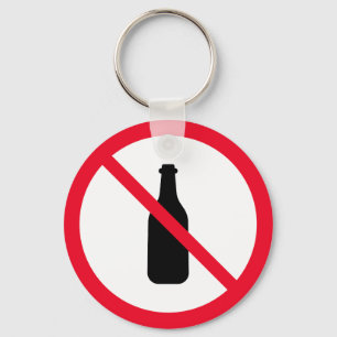 Geen alcohol verboden teken Metal Circle-Sleutel Sleutelhanger