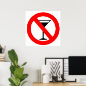 Geen alcoholteken poster (Thuiskantoor)