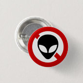GEEN ALIENS RONDE BUTTON 3,2 CM (Voorkant /achterkant)