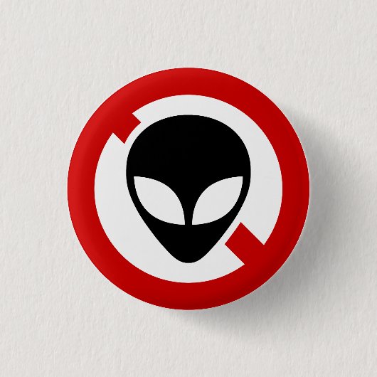 GEEN ALIENS RONDE BUTTON 3,2 CM (Voorkant)