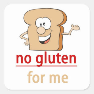 Geen allergische reactie op gluten vierkante sticker