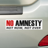 Geen Amnesty Bumpersticker (Op auto)