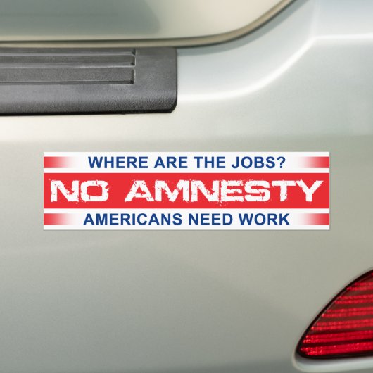 Geen Amnesty Bumpersticker (Op auto)
