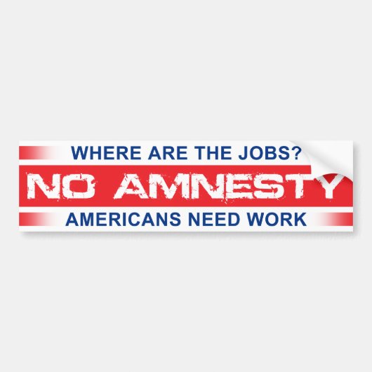Geen Amnesty Bumpersticker (Voorkant)