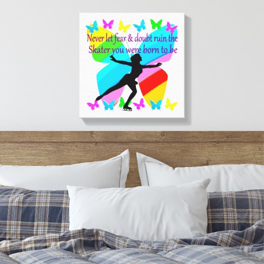 GEEN ANGST ALLEEN MAAR GELOOF FIGUUR SCHAATSER CANVAS AFDRUK (Insitu (Slaapkamer))