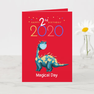 Geen angst DRAGON in Facemask Kids Verjaardag Kaart