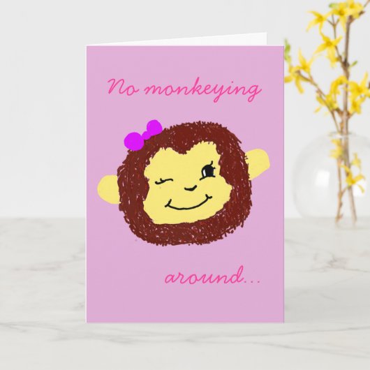 Geen apen rond aap worden snel beter Kaart (Gele Bloem)