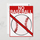 Geen Baseball-teken Briefkaart (Voorkant / Achterkant)