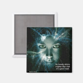 Geen Beauty Shines Brighter Square Magnet Magneet (Voorkant / Achterkant)