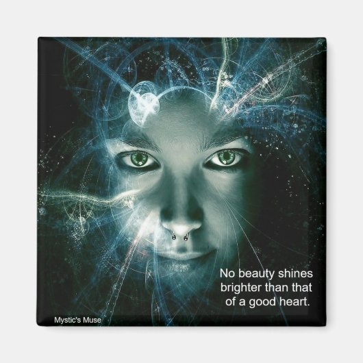 Geen Beauty Shines Brighter Square Magnet Magneet (Voorkant)