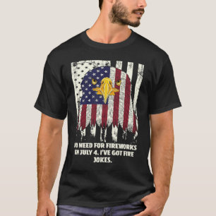 Geen behoefte aan vuurwerk op 4 juli patriottische t-shirt