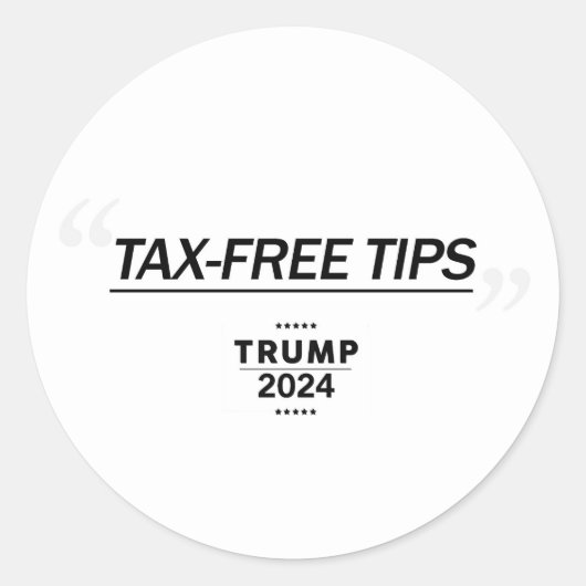 Geen belasting op tips ronde sticker (Voorkant)
