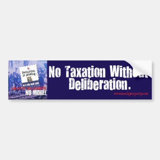 Geen belasting zonder levering bumpersticker (Voorkant)