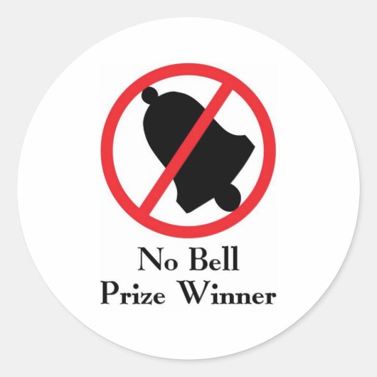Geen Bell Prize Winnaar Ronde Sticker (Voorkant)