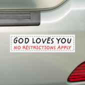 Geen beperkingen bumpersticker (Op auto)
