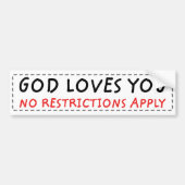 Geen beperkingen bumpersticker (Voorkant)