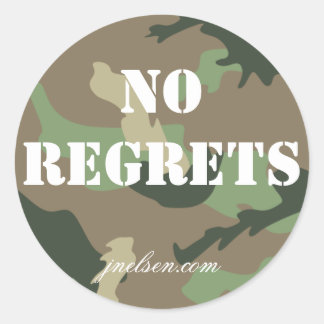 Geen betreurt Camo Sticker jnelsen.com