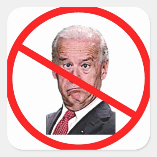GEEN BIDEN VIERKANTE STICKER (Voorkant)
