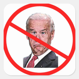 GEEN BIDEN VIERKANTE STICKER