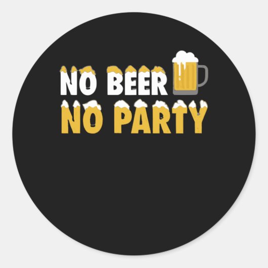 Geen bier Geen partij Ronde Sticker (Voorkant)