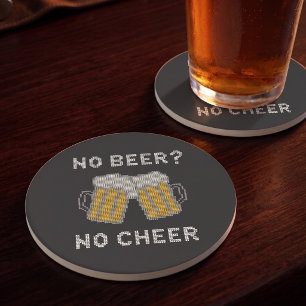 Geen bier, geen vrolijkheid   Grappige Kerst Bar D Zandsteen Onderzetter