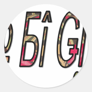 Geen Bigiji Text Art Print Ronde Sticker