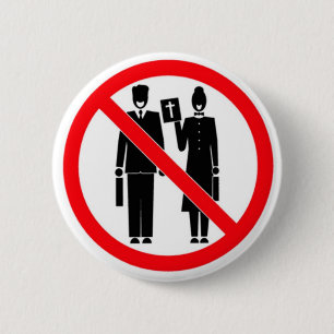 Geen bijbelduim ronde button 5,7 cm