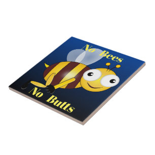 Geen Bijen Geen Butts Keramische Tegel Tegeltje