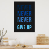 Geen blauwe grijze afdrukken opgeven poster (Keuken)