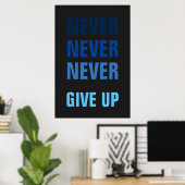 Geen blauwe grijze afdrukken opgeven poster (Thuiskantoor)