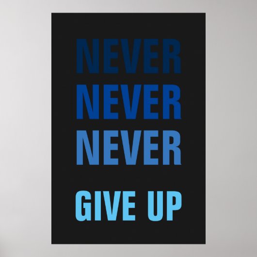 Geen blauwe grijze afdrukken opgeven poster (Voorkant)