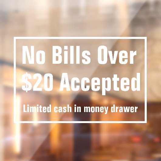 Geen bod van meer dan $20 dollar geaccepteerd Bepe Raamsticker (Vel 2)