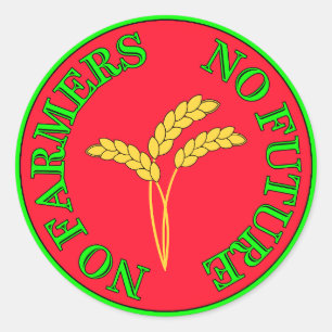 Geen boeren, geen voedsel, geen toekomst. Boerenpr Ronde Sticker
