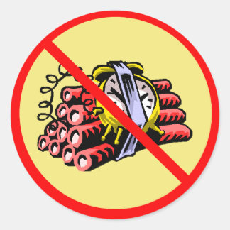 Geen bommen gebruind ronde sticker