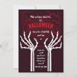 Geen Bones Over Deze Halloween Uitnodiging