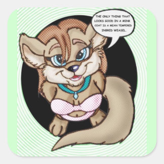 geen bont vierkante sticker