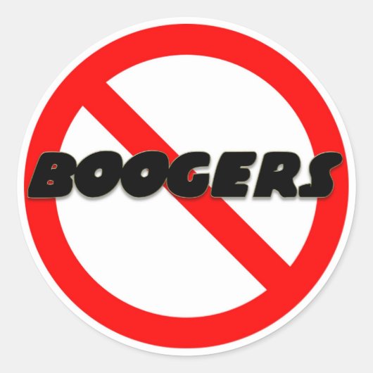 Geen Boogers Ronde Sticker (Voorkant)