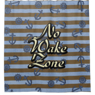 Geen boogzone Nautical Ship Anchors and Wheels Douchegordijn