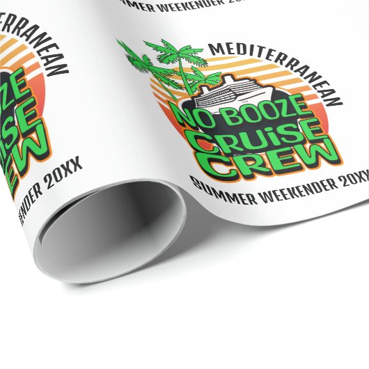 GEEN BOOZE CRUISE CREW Bestemmingsgroep Reizen Cadeaupapier (Rol Hoek)